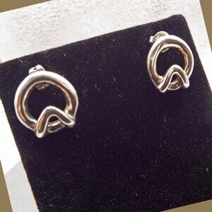 UNOde50 SILVER ROUND "EYE" PIERCED EARRINGS 65